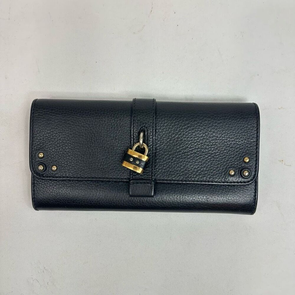 Chloe Paddington Black Leather Long Wallet with Box, Dustbag, and Card
